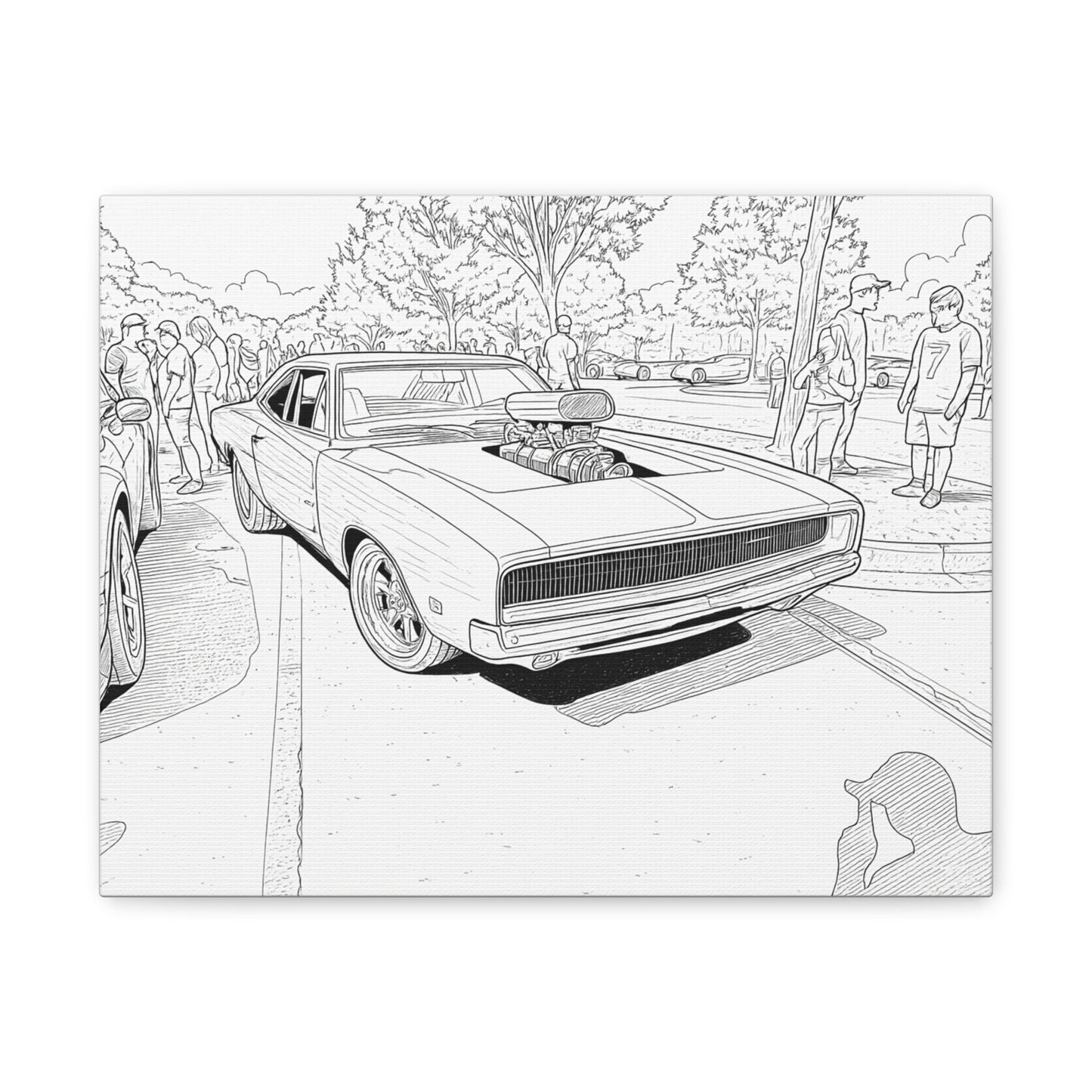 Cartoon Car Coloring Canvas – Creative Kids Garage Wall Art