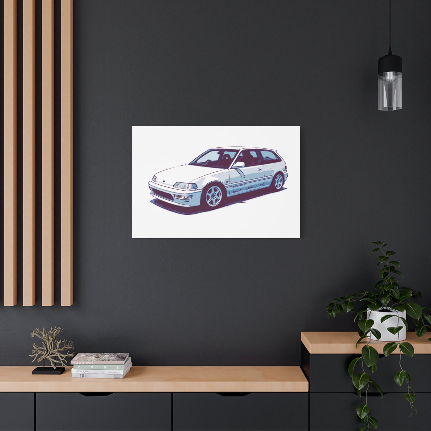 Whitewire Hatch – Compact Street Runner Comic Car Wall Art