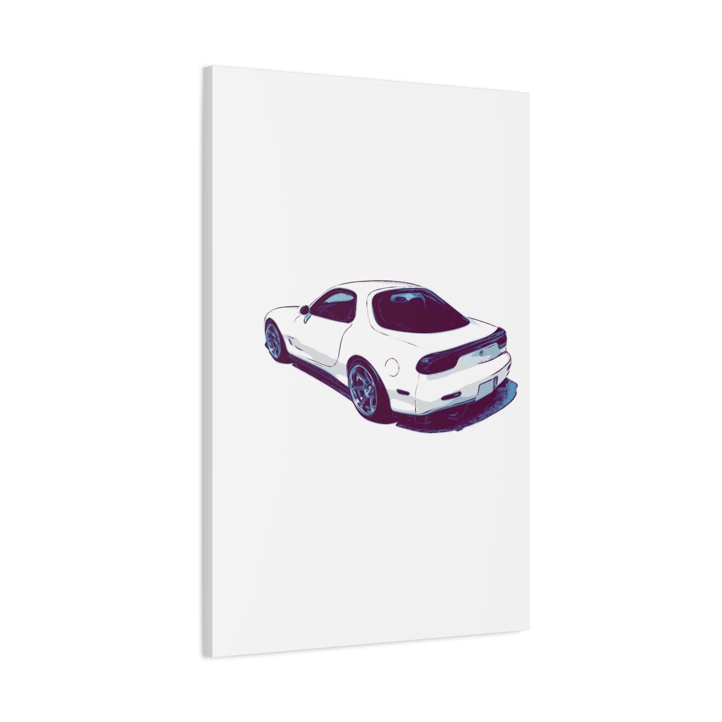 Ivory Fade – Japanese Rotary Coupe Rear Profile Comic Wall Art