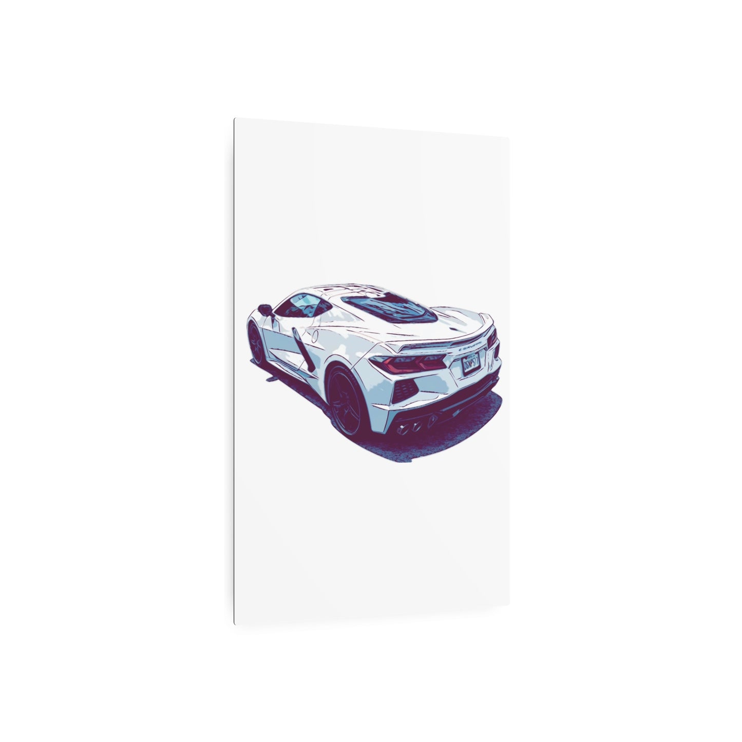 Whiteout Velocity – Modern Supercar Rear Profile Comic Wall Art