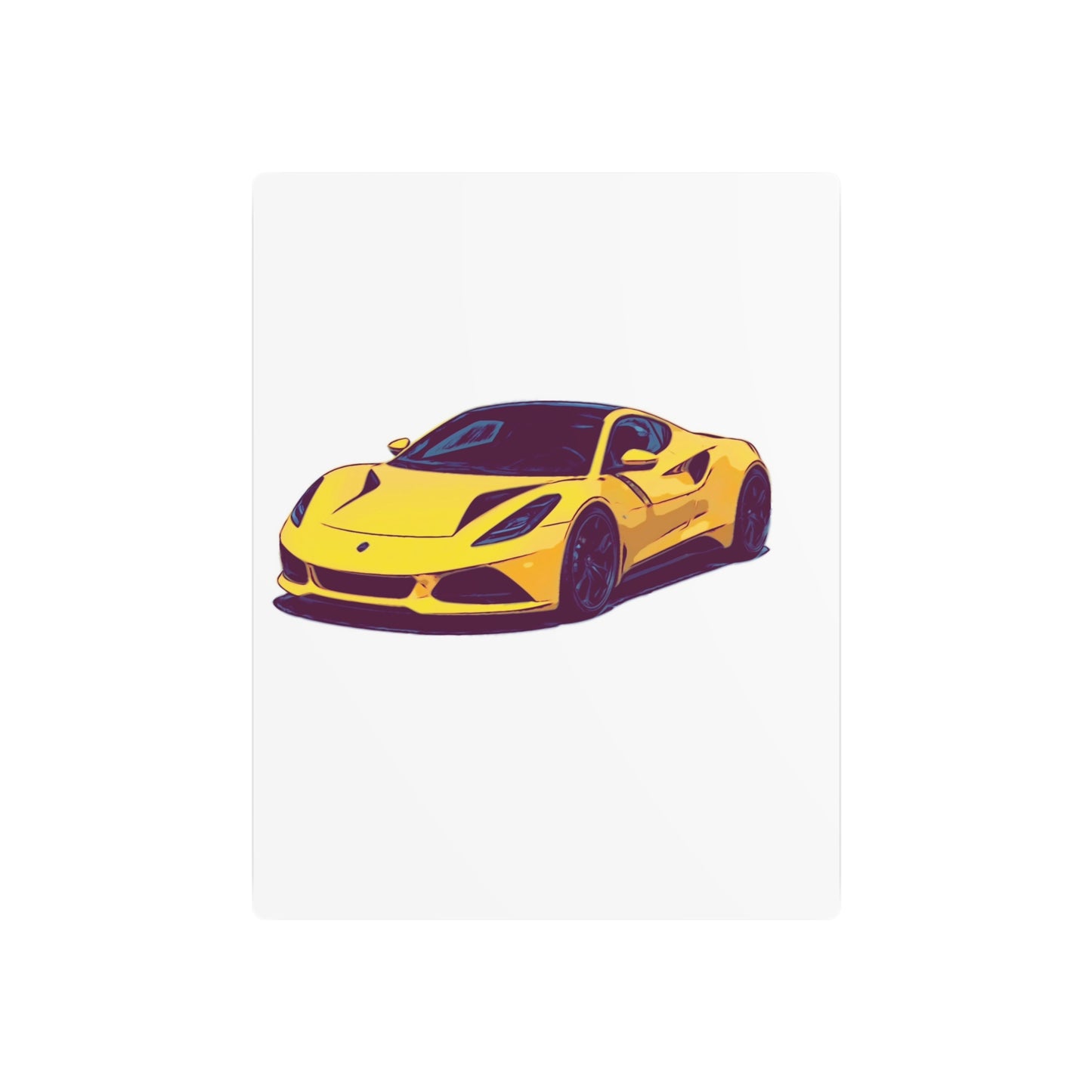 Goldflare Coupe – Exotic Performance Comic Car Wall Art