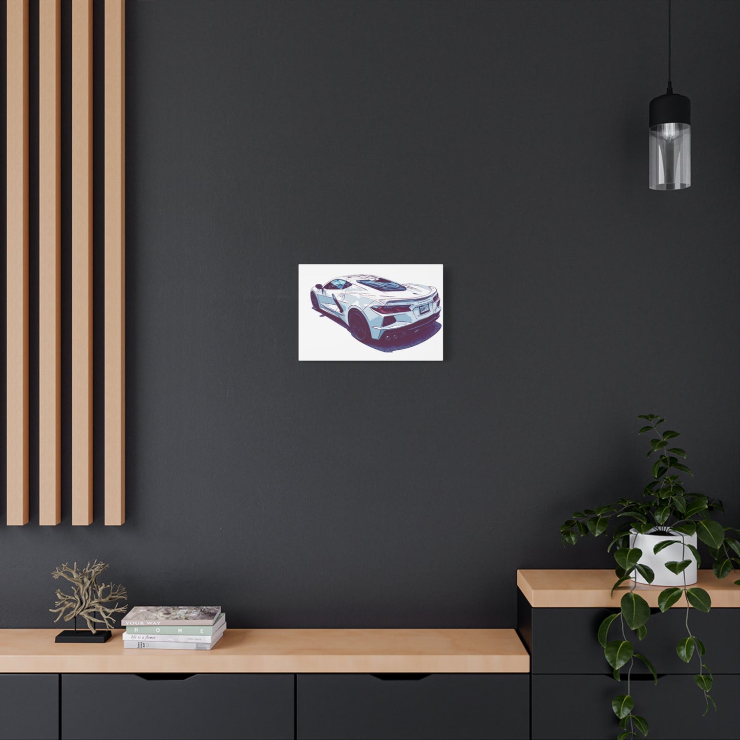 Whiteout Velocity – Modern Supercar Rear Profile Comic Wall Art