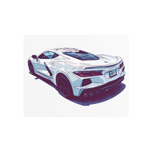 Whiteout Velocity – Modern Supercar Rear Profile Comic Wall Art
