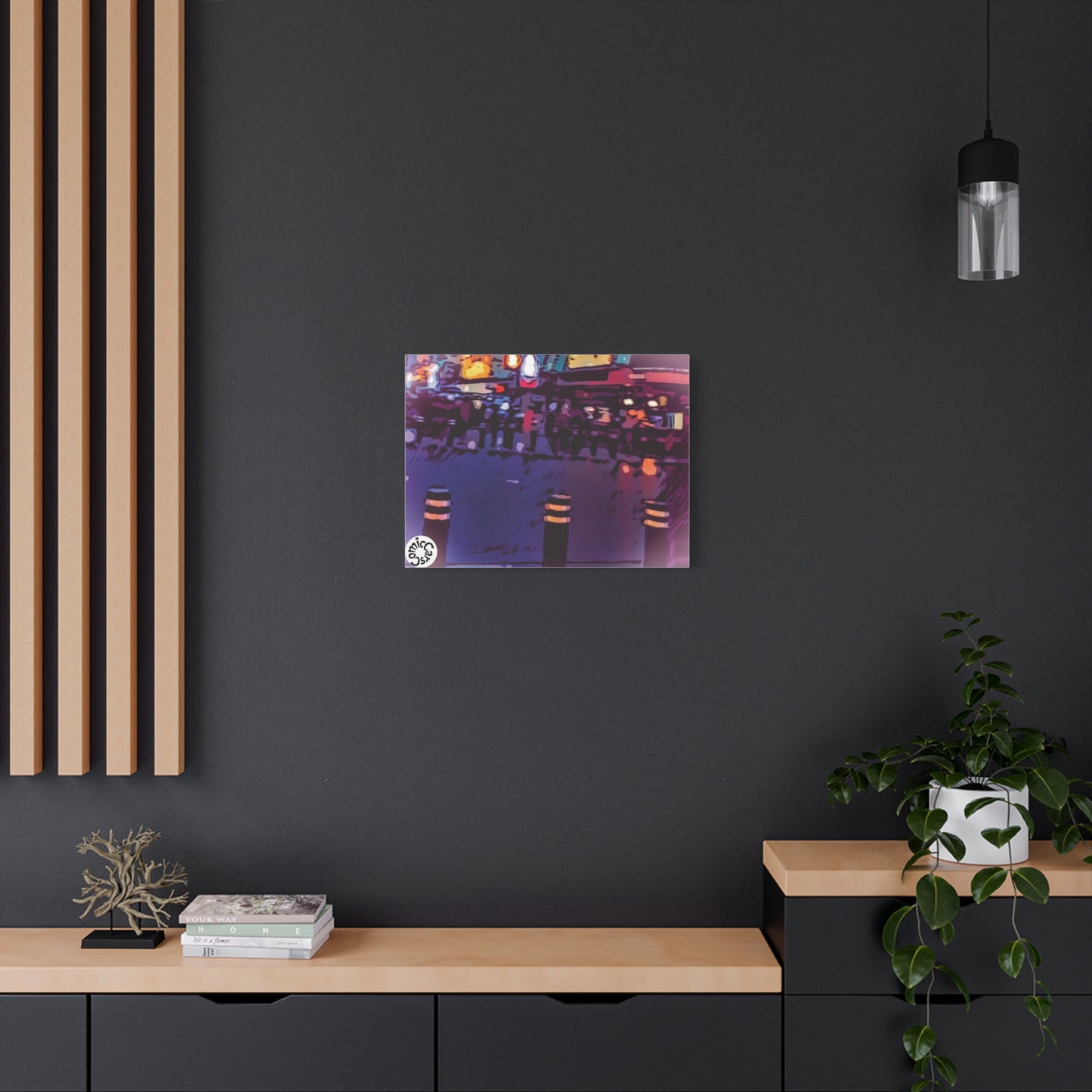 Freemont Street Night Cruises Las Vegas City Matte Canvas Wall Art