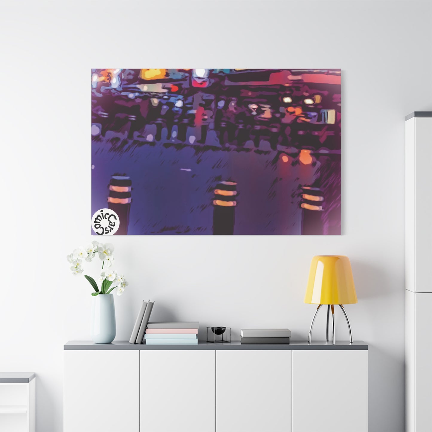 Freemont Street Night Cruises Las Vegas City Matte Canvas Wall Art