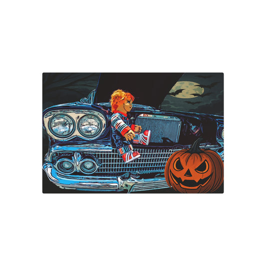 Vintage Car Halloween Metal Art Sign, Scary Car Decor, Spooky Wall Art, Fall Decor, Autumn Home Decoration, Haunted House Sign