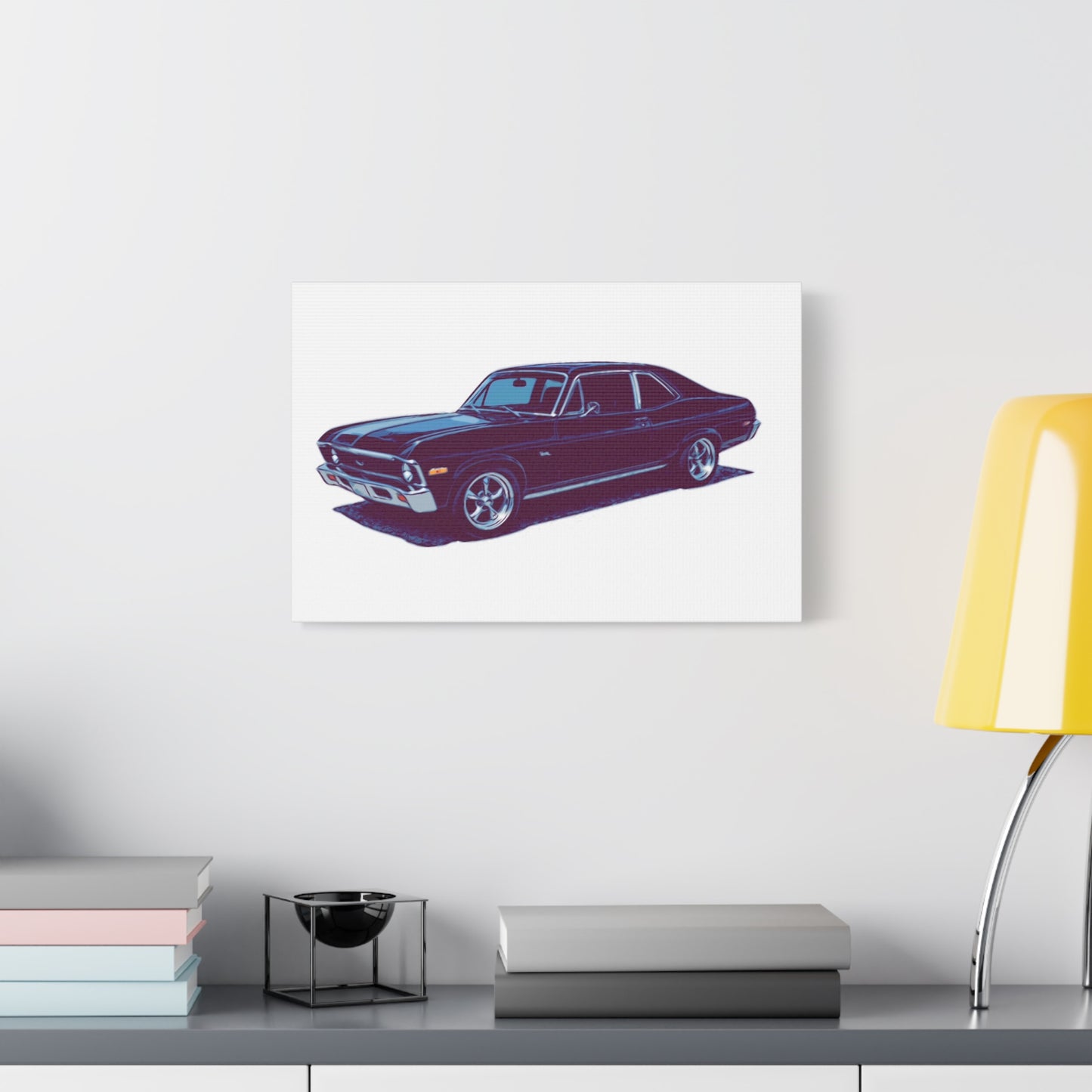Midnight Cruiser – Classic Muscle Side Profile Comic Car Wall Art