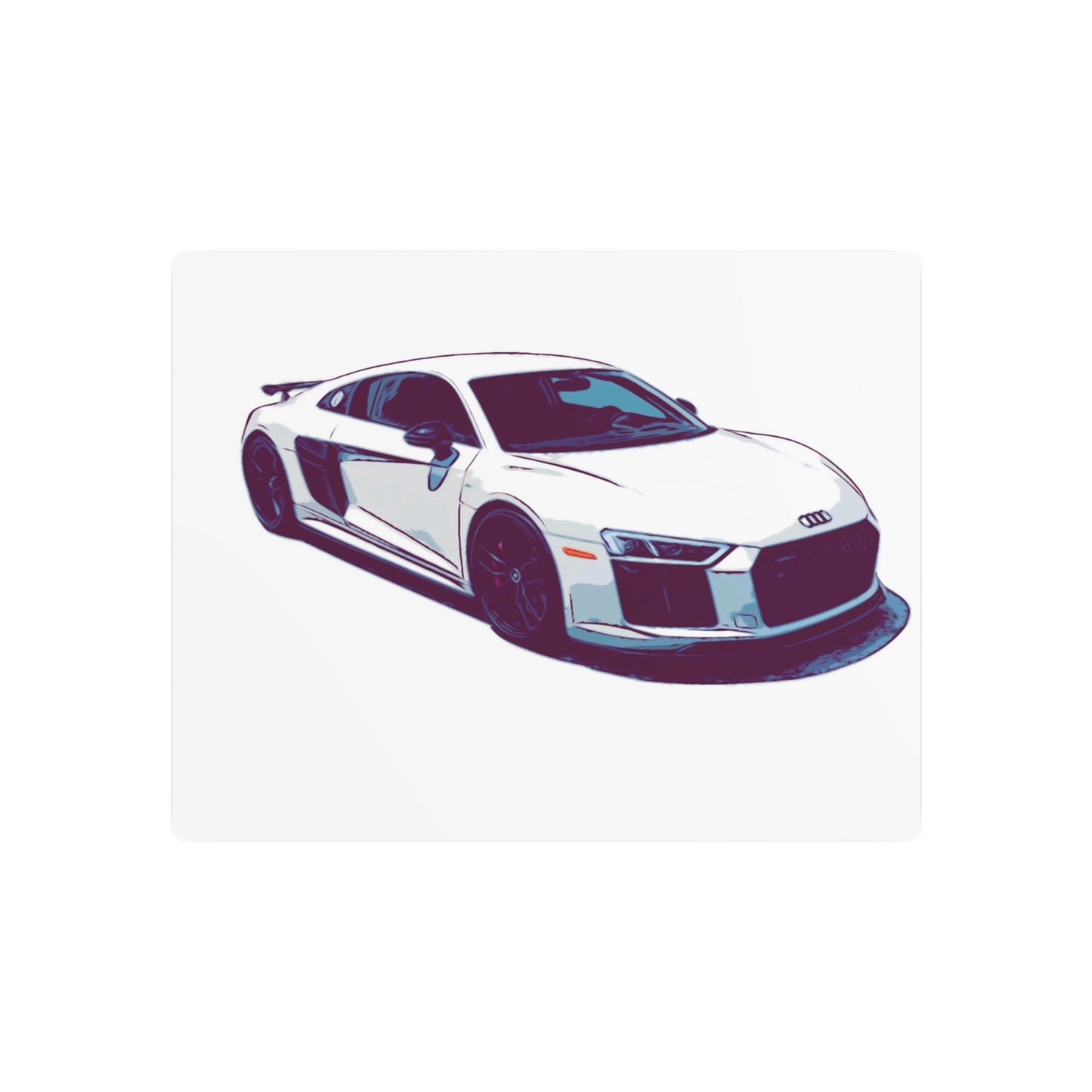 Whiteout Velocity Coupe – Clean Performance Comic Car Wall Art