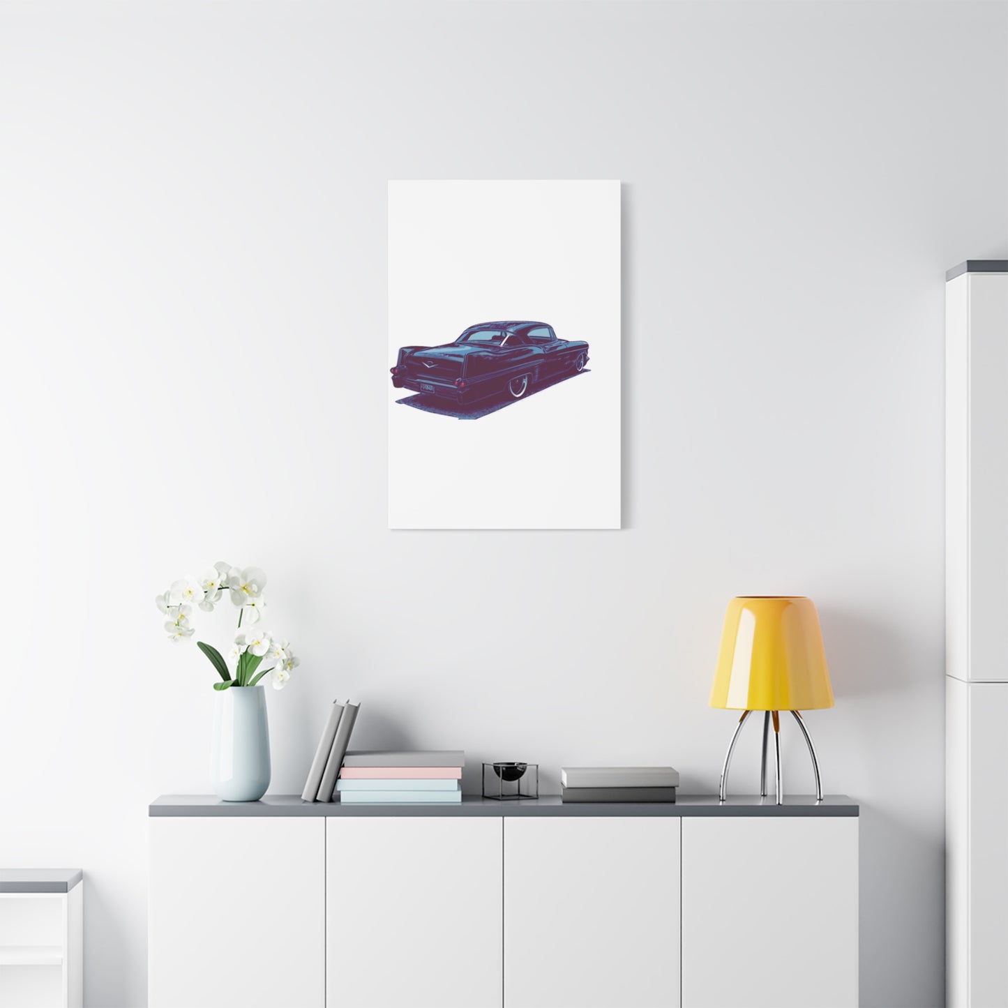 Tailfin After Hours – Vintage Luxury Cruiser Comic Car Wall Art