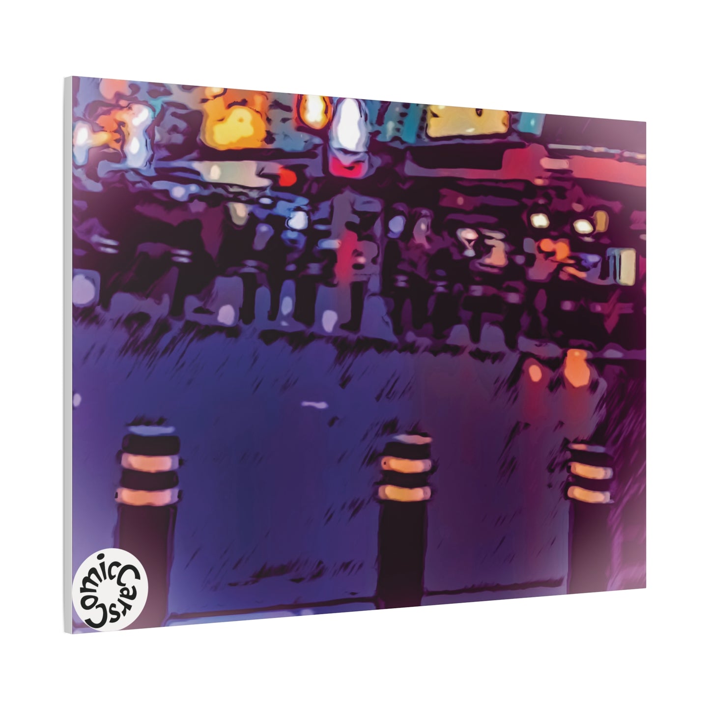 Freemont Street Night Cruises Las Vegas City Matte Canvas Wall Art