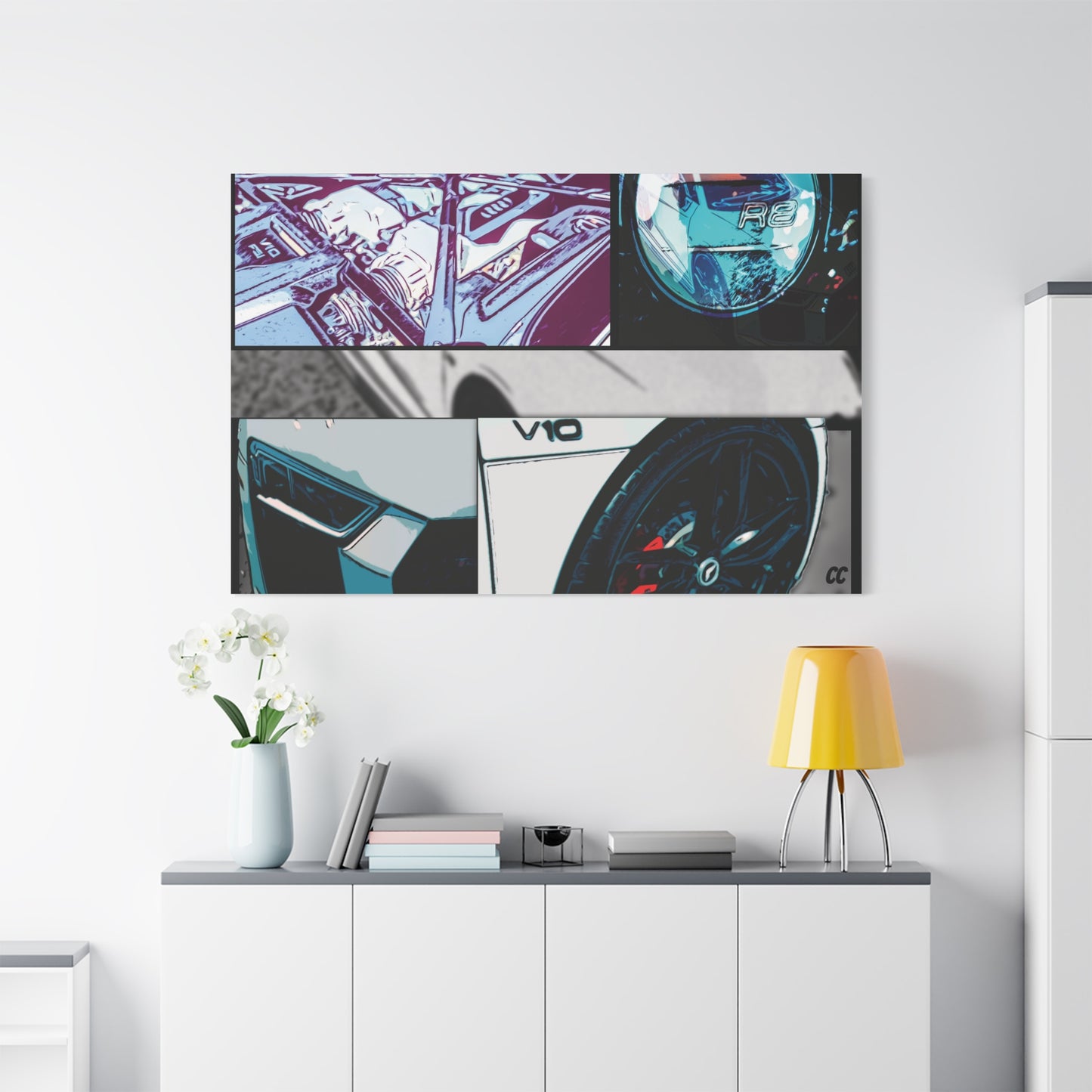 Comic My Ride! Custom Single or Multi-Image Matte Canvas Wall Art featuring YOUR Car!