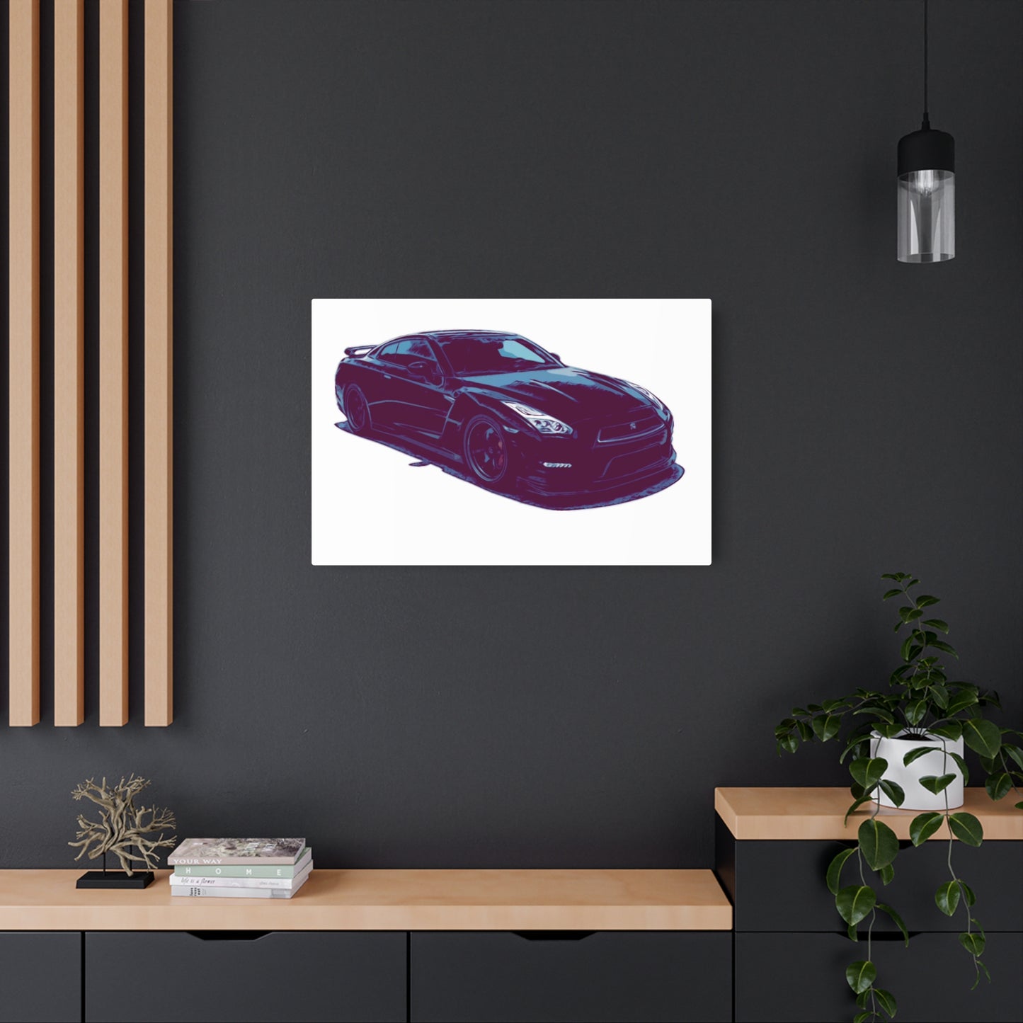 Torque After Dark – Street-Dominant Performance Coupe Comic Car Wall Art