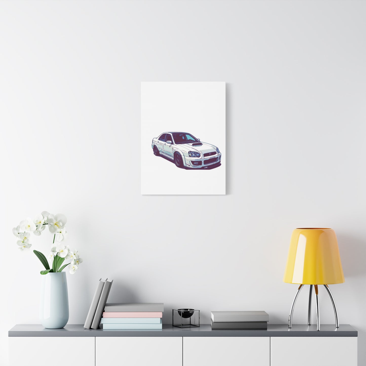 Boosted All-Wheel Fury – Rally-Inspired Sport Sedan Comic Car Wall Art