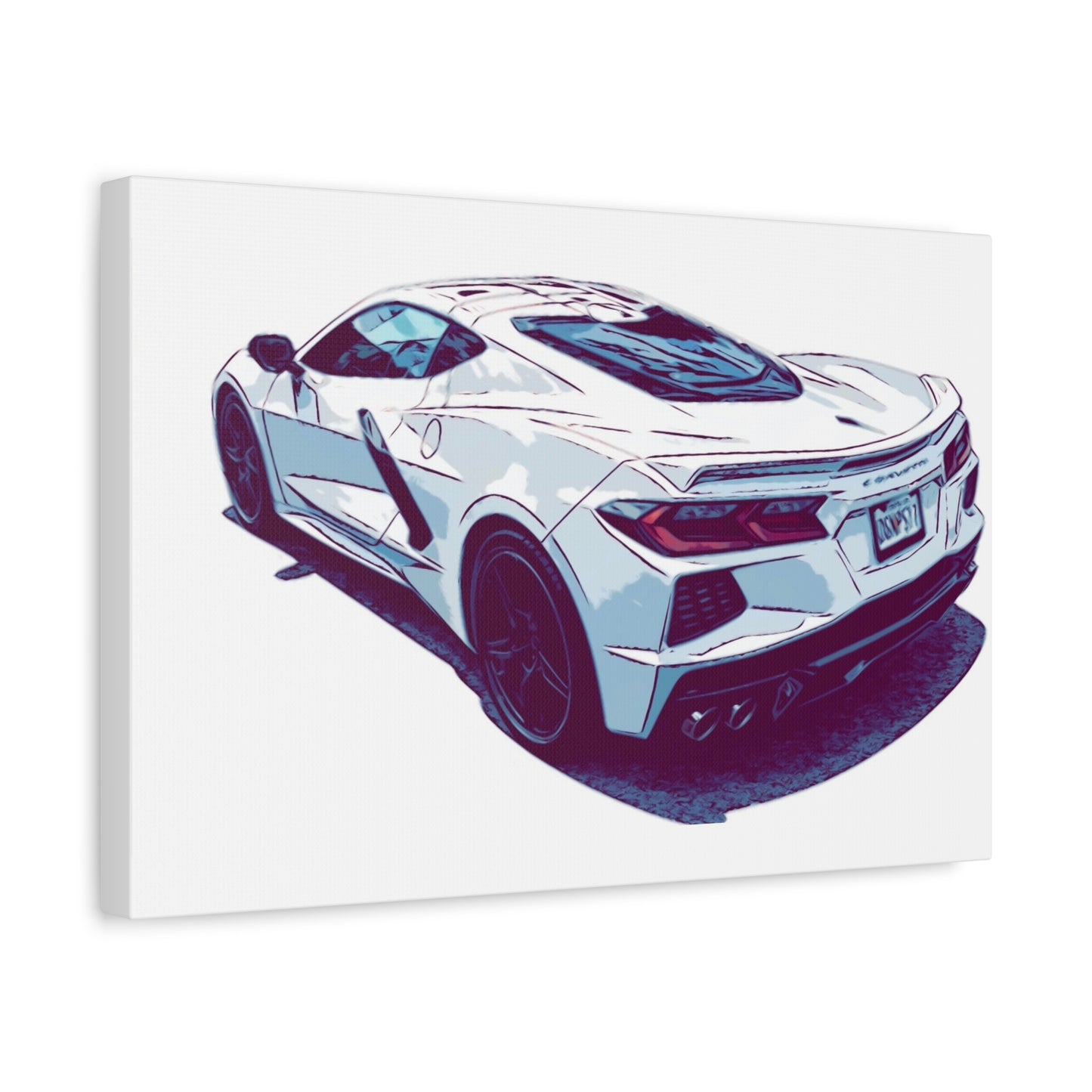 Whiteout Velocity – Modern Supercar Rear Profile Comic Wall Art