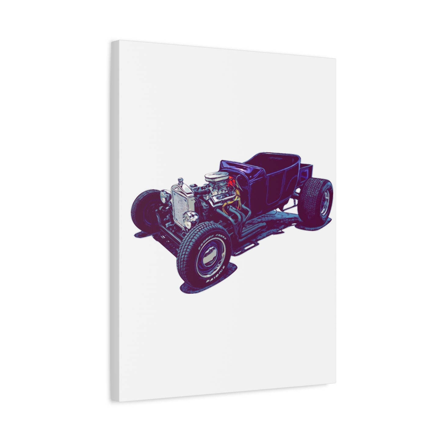 Bare Knuckle Roadster – Exposed Engine Comic Car Wall Art