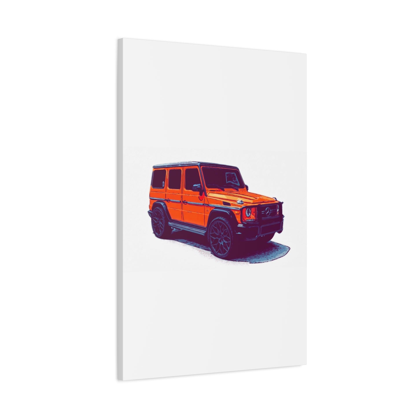 Signal Orange Sentinel – Luxury Off-Road SUV Comic Wall Art