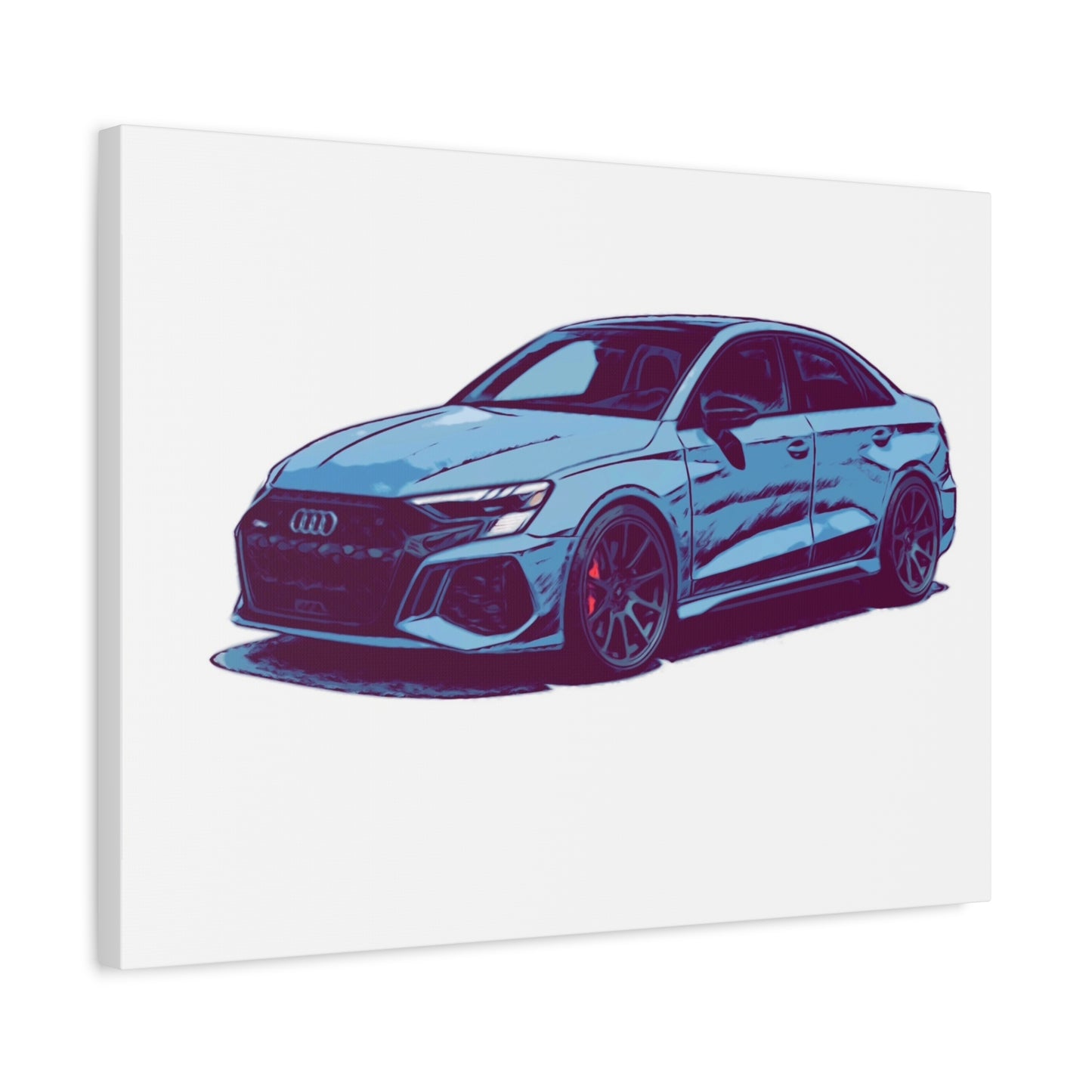 Midnight Precision – Modern European Performance Sedan Comic Car Wall Art
