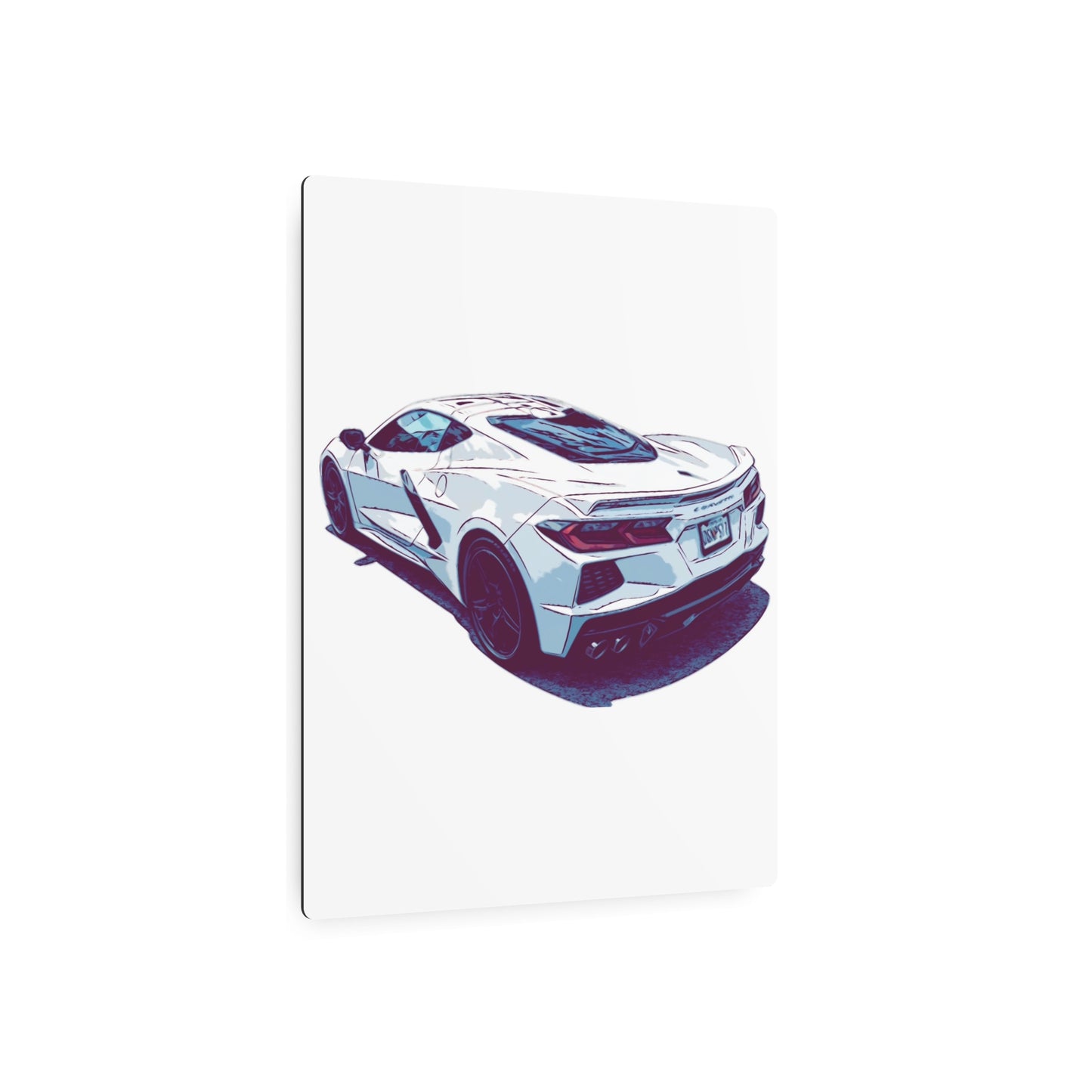 Whiteout Velocity – Modern Supercar Rear Profile Comic Wall Art