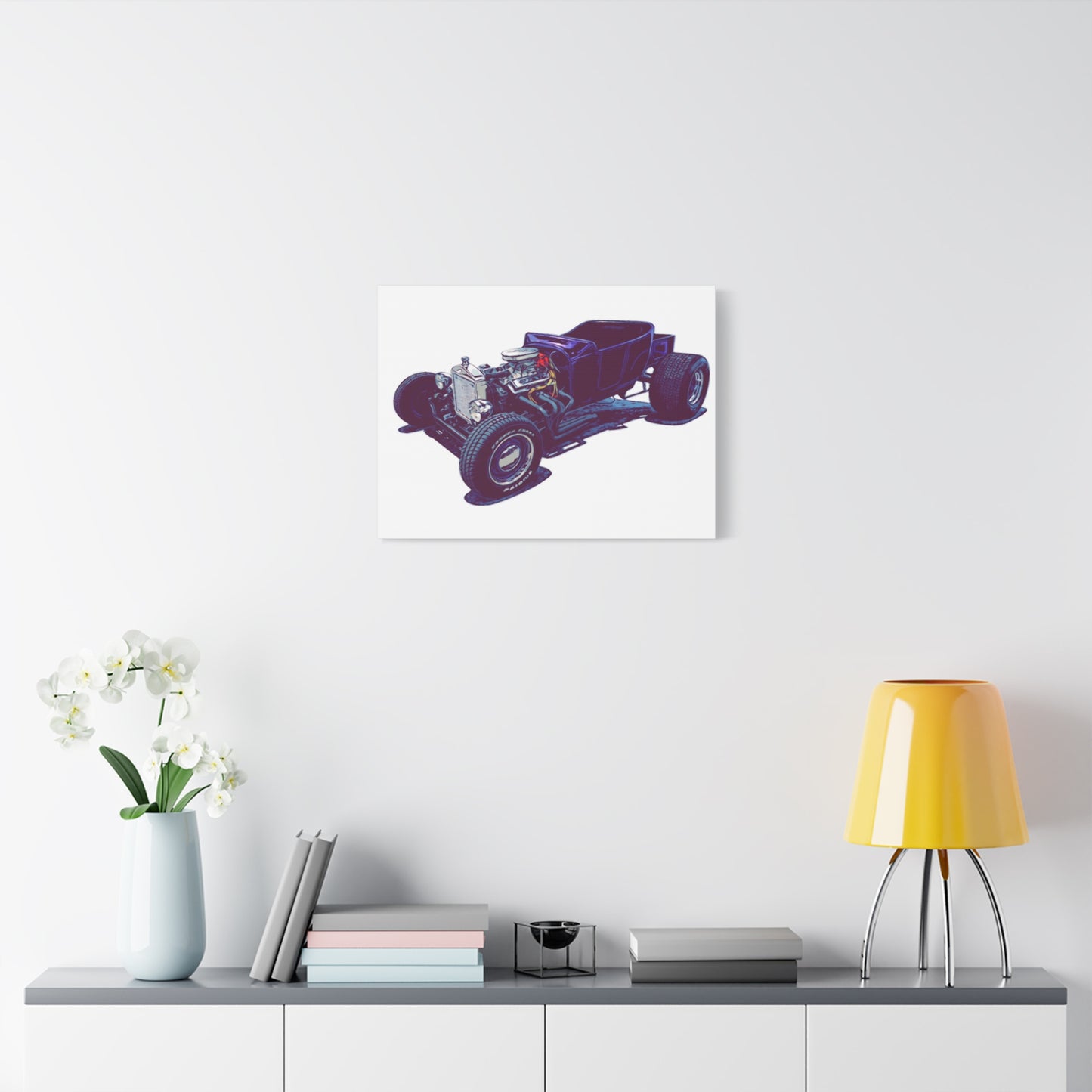 Bare Knuckle Roadster – Exposed Engine Comic Car Wall Art