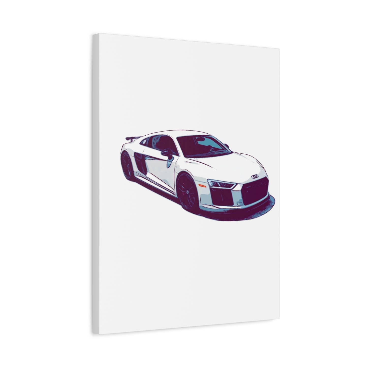 Whiteout Velocity Coupe – Clean Performance Comic Car Wall Art