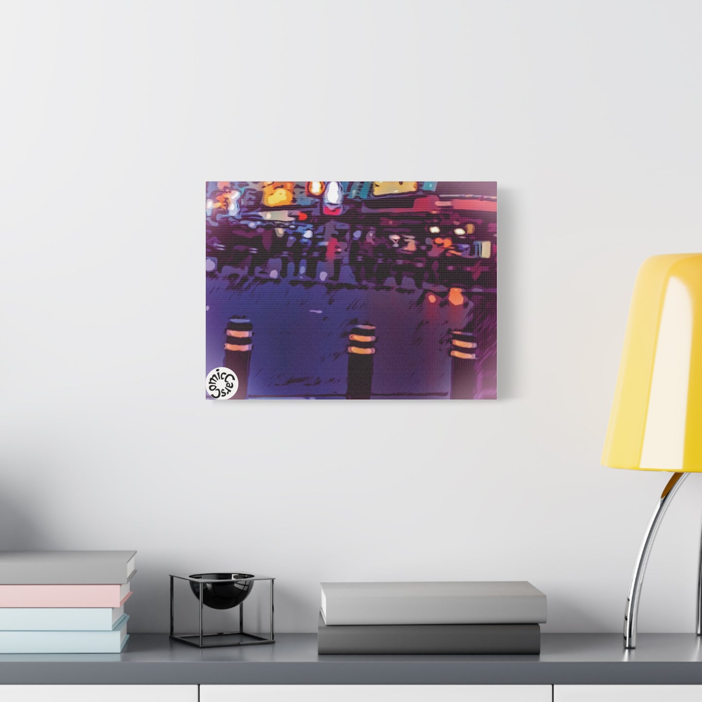 Freemont Street Night Cruises Las Vegas City Matte Canvas Wall Art