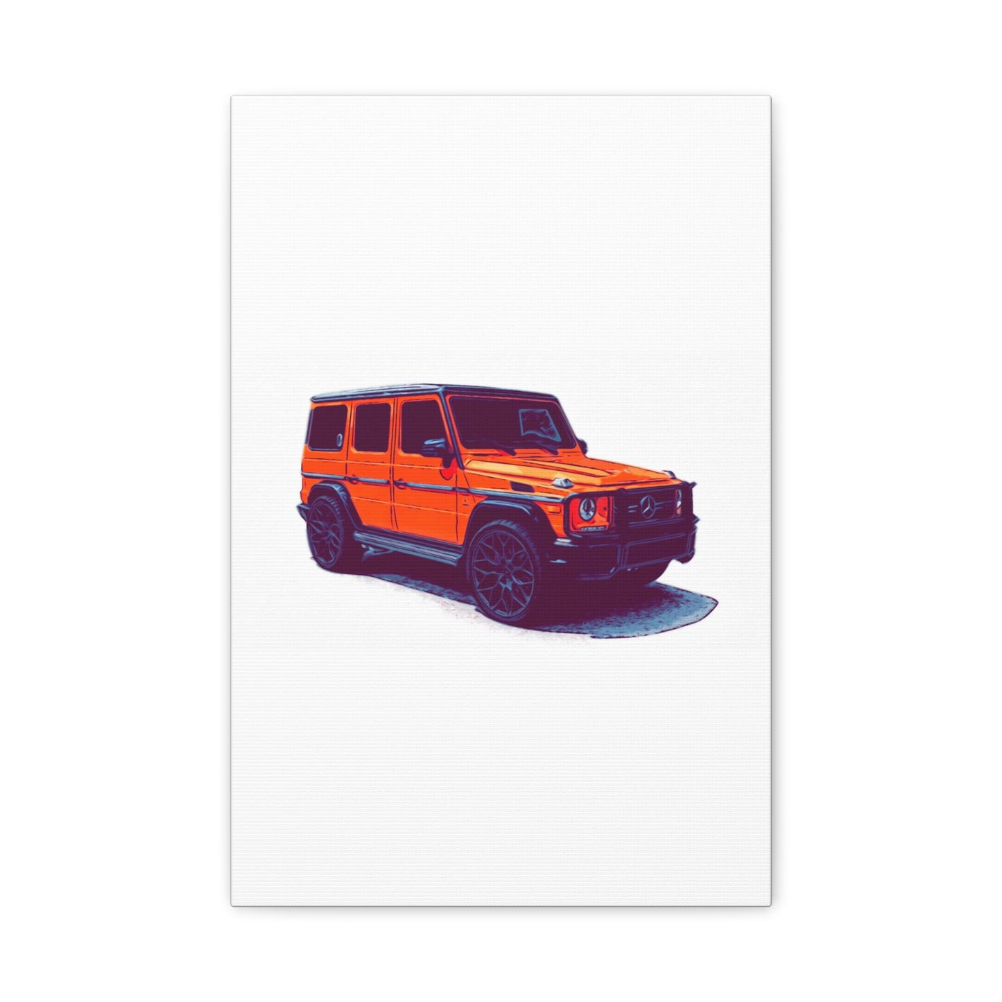 Signal Orange Sentinel – Luxury Off-Road SUV Comic Wall Art