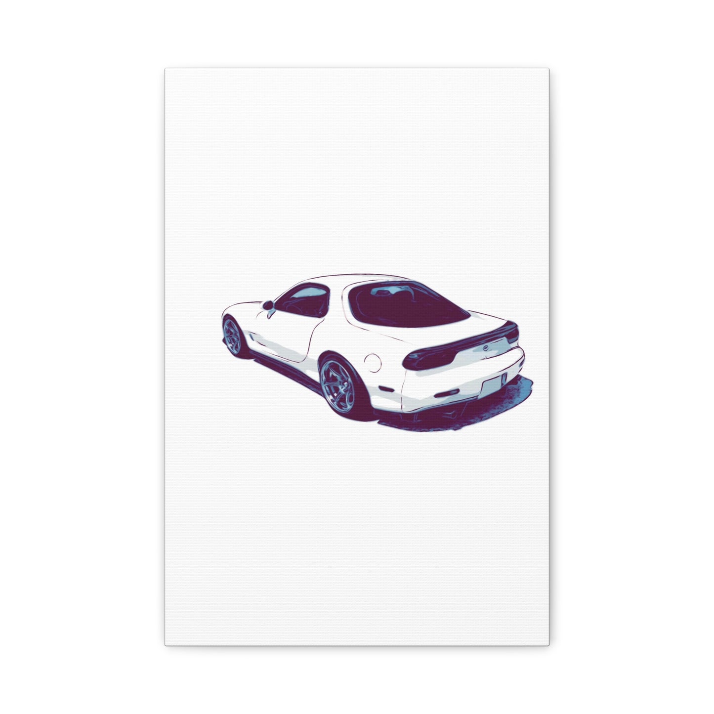 Ivory Fade – Japanese Rotary Coupe Rear Profile Comic Wall Art