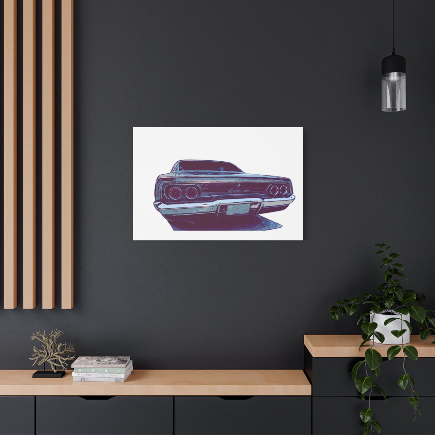 Chrome Exit – Classic Muscle Rear View Comic Car Wall Art