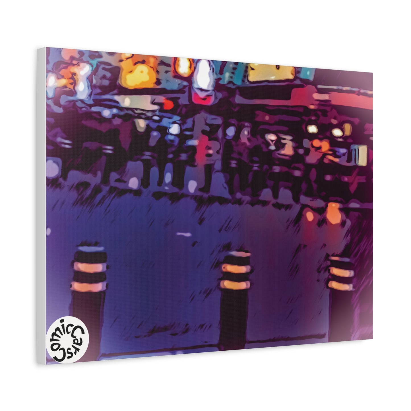 Freemont Street Night Cruises Las Vegas City Matte Canvas Wall Art
