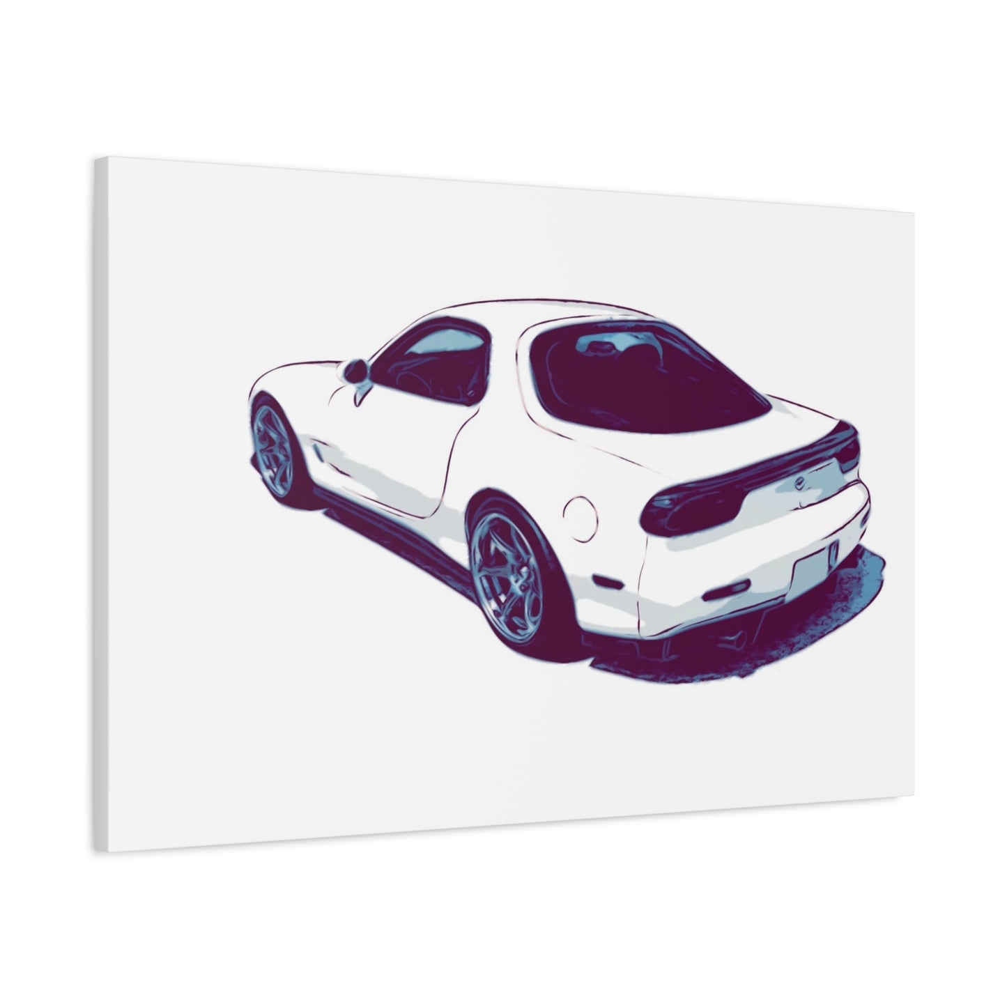 Ivory Fade – Japanese Rotary Coupe Rear Profile Comic Wall Art