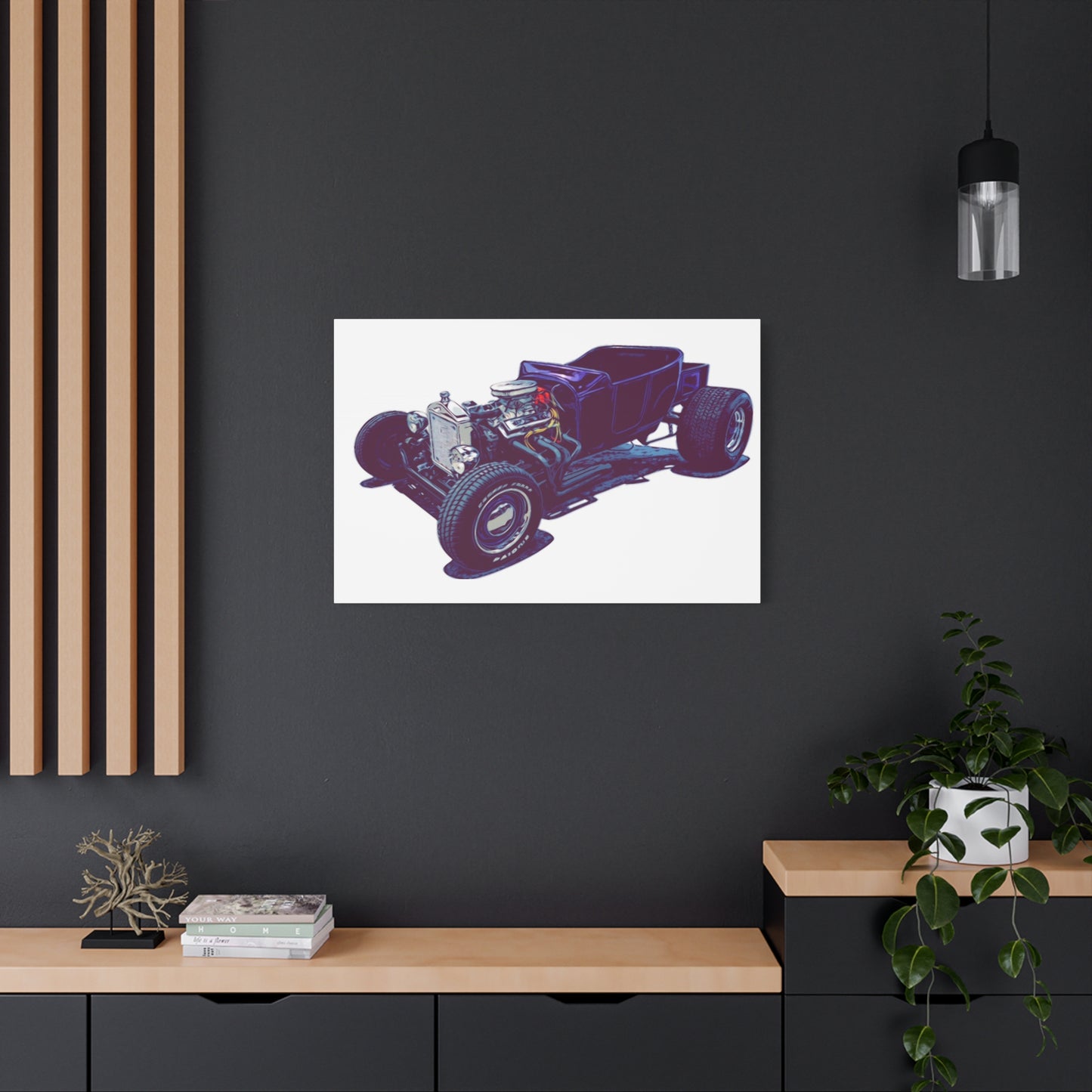 Bare Knuckle Roadster – Exposed Engine Comic Car Wall Art
