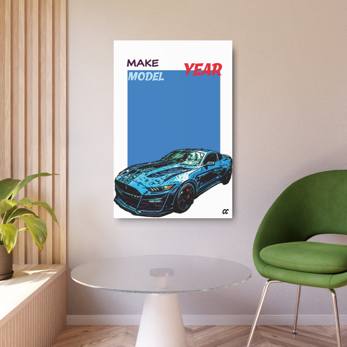 Comic My Ride! Simple Custom Print Metal Art Sign of YOUR whip - Vertical