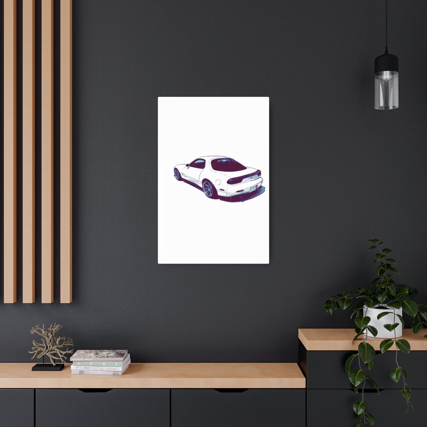 Ivory Fade – Japanese Rotary Coupe Rear Profile Comic Wall Art