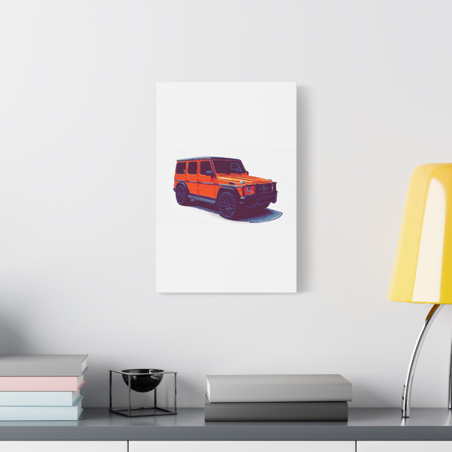 Signal Orange Sentinel – Luxury Off-Road SUV Comic Wall Art