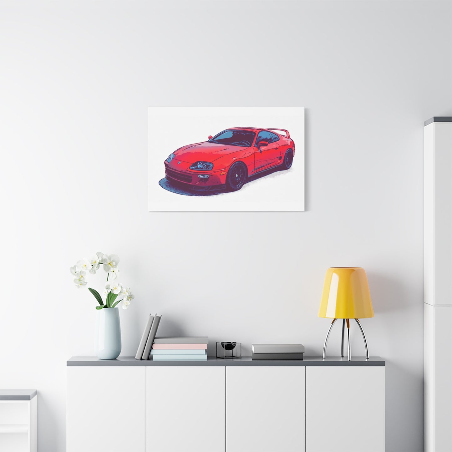Redline Revival – 90s Japanese Sports Coupe Comic Car Wall Art