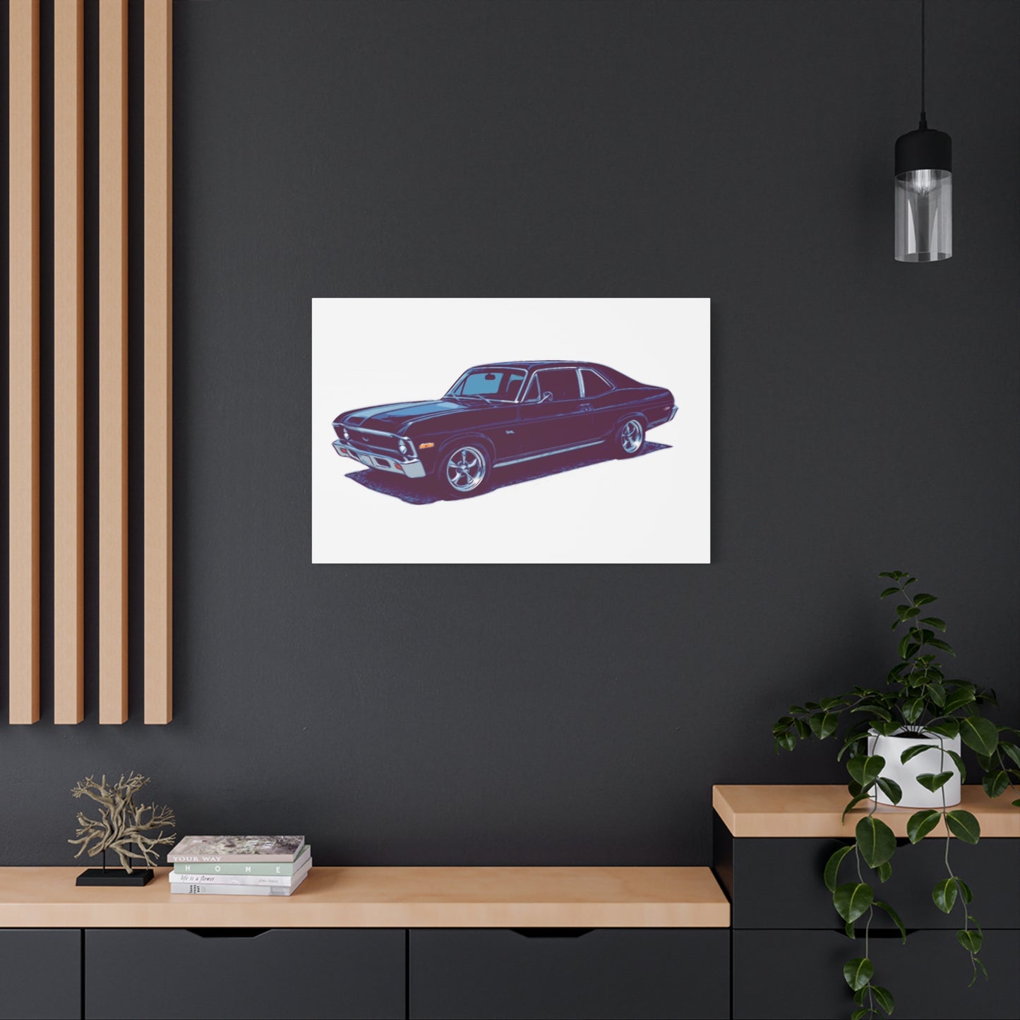 Midnight Cruiser – Classic Muscle Side Profile Comic Car Wall Art