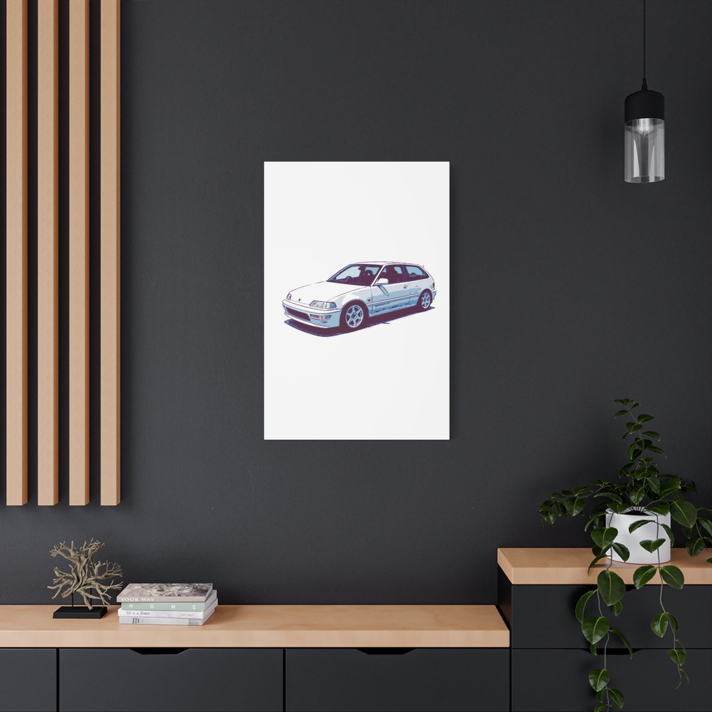 Whitewire Hatch – Compact Street Runner Comic Car Wall Art