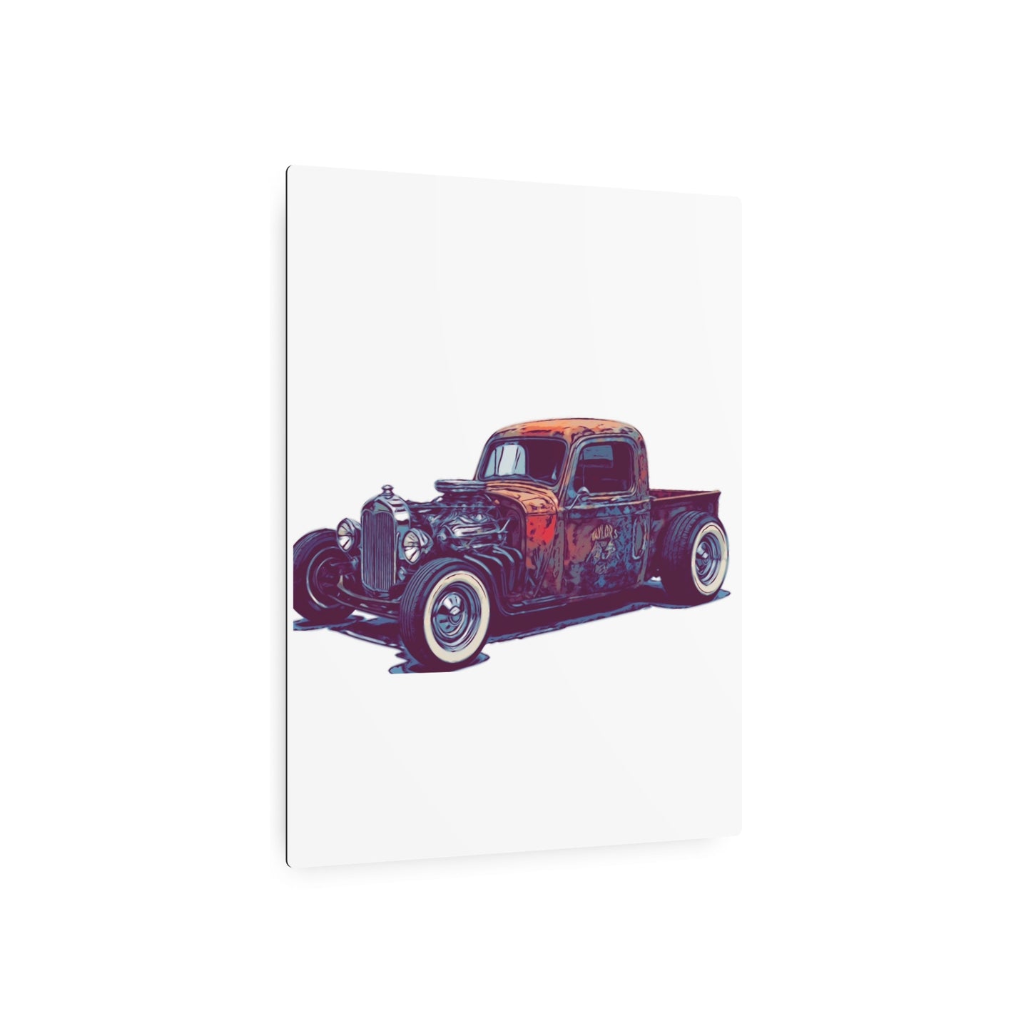 Rustbound Revival Pickup – Vintage Rat Rod Comic Car Wall Art
