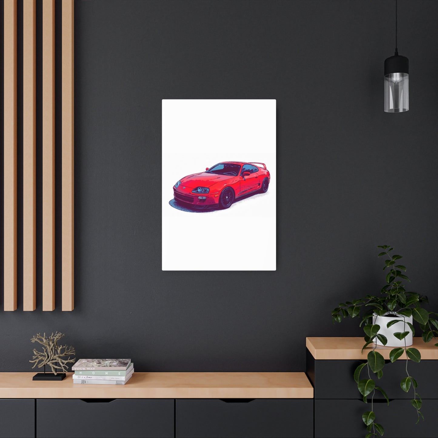 Redline Revival – 90s Japanese Sports Coupe Comic Car Wall Art