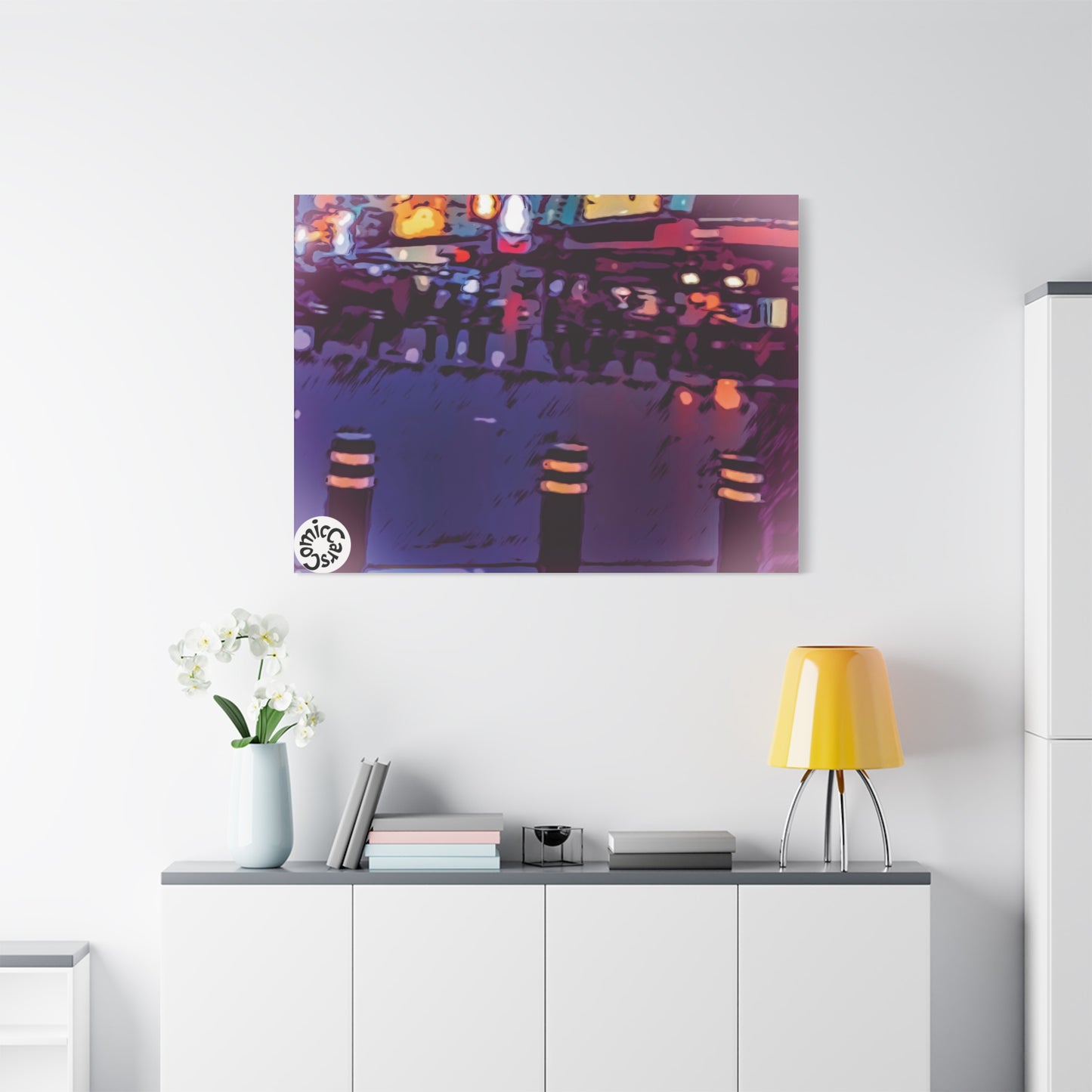 Freemont Street Night Cruises Las Vegas City Matte Canvas Wall Art