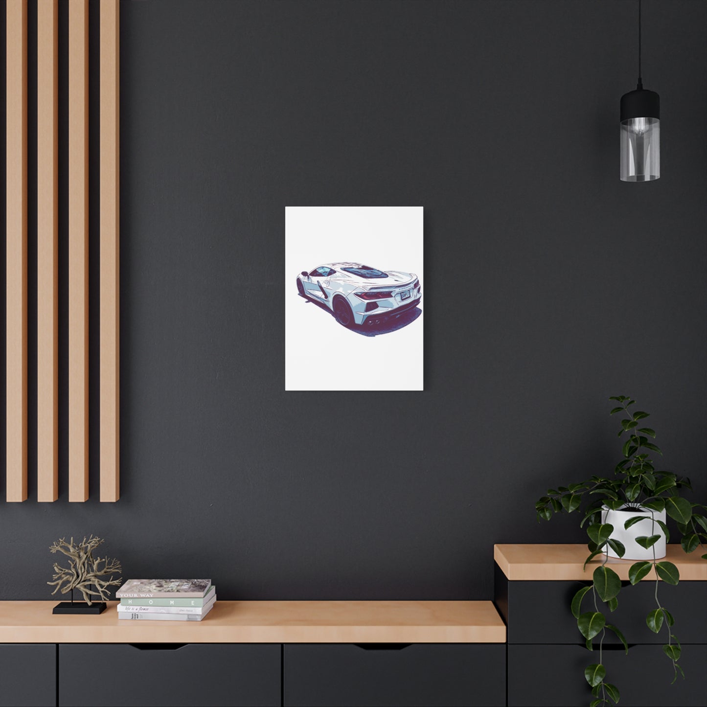 Whiteout Velocity – Modern Supercar Rear Profile Comic Wall Art