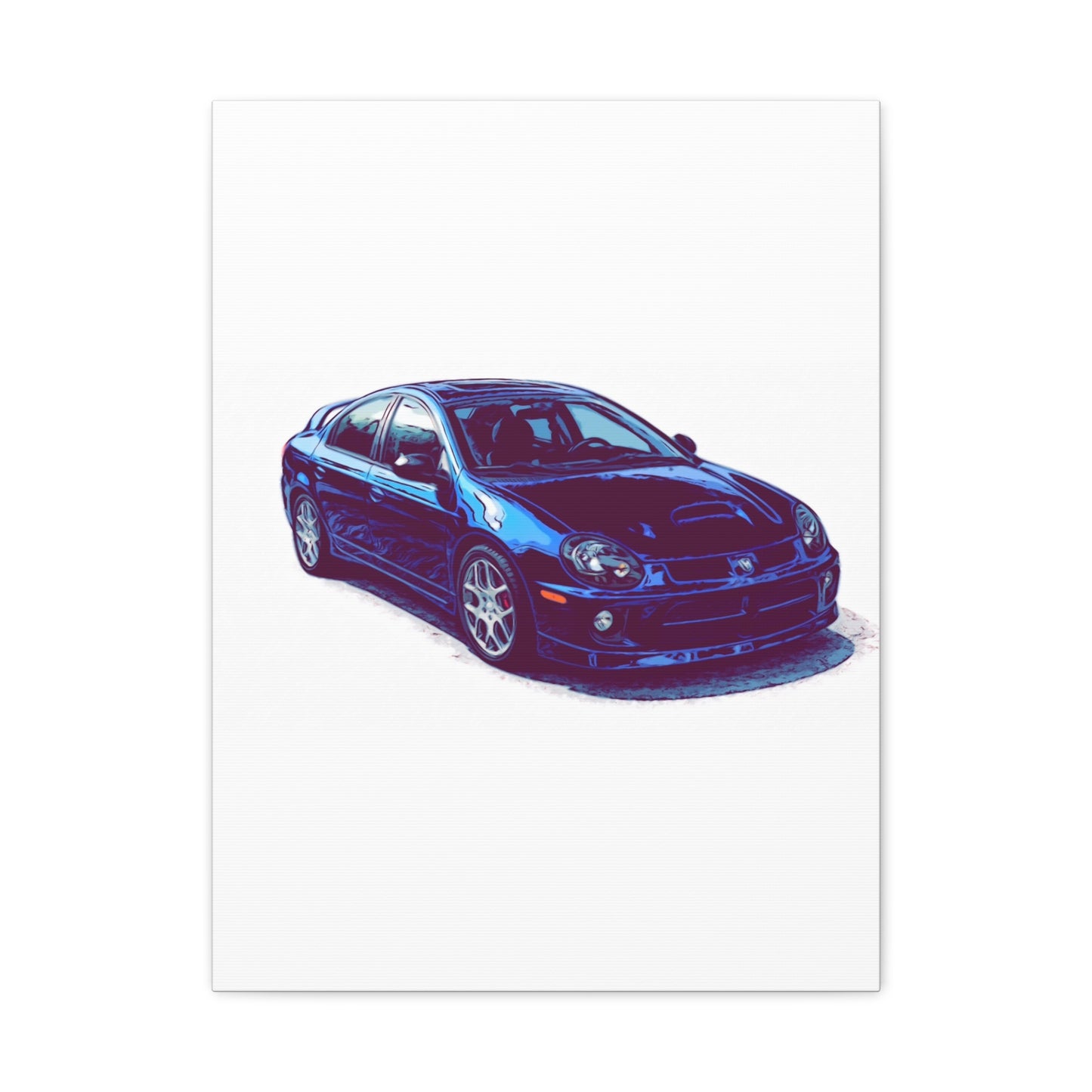 Turbo Four Door – Early 2000s Sport Sedan Comic Car Wall Art