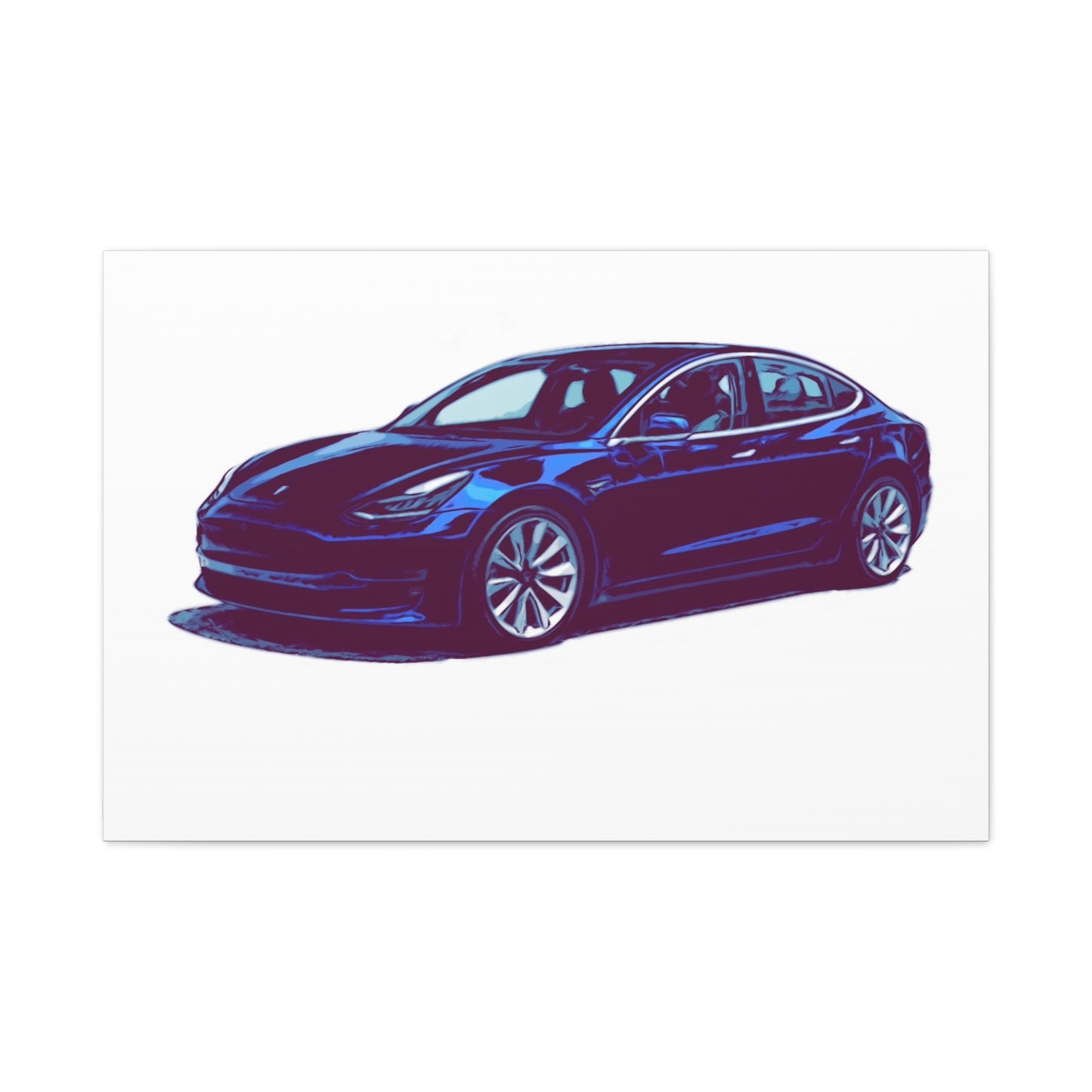 Silentshift Fastback – Modern Electric Sport Sedan Comic Car Wall Art