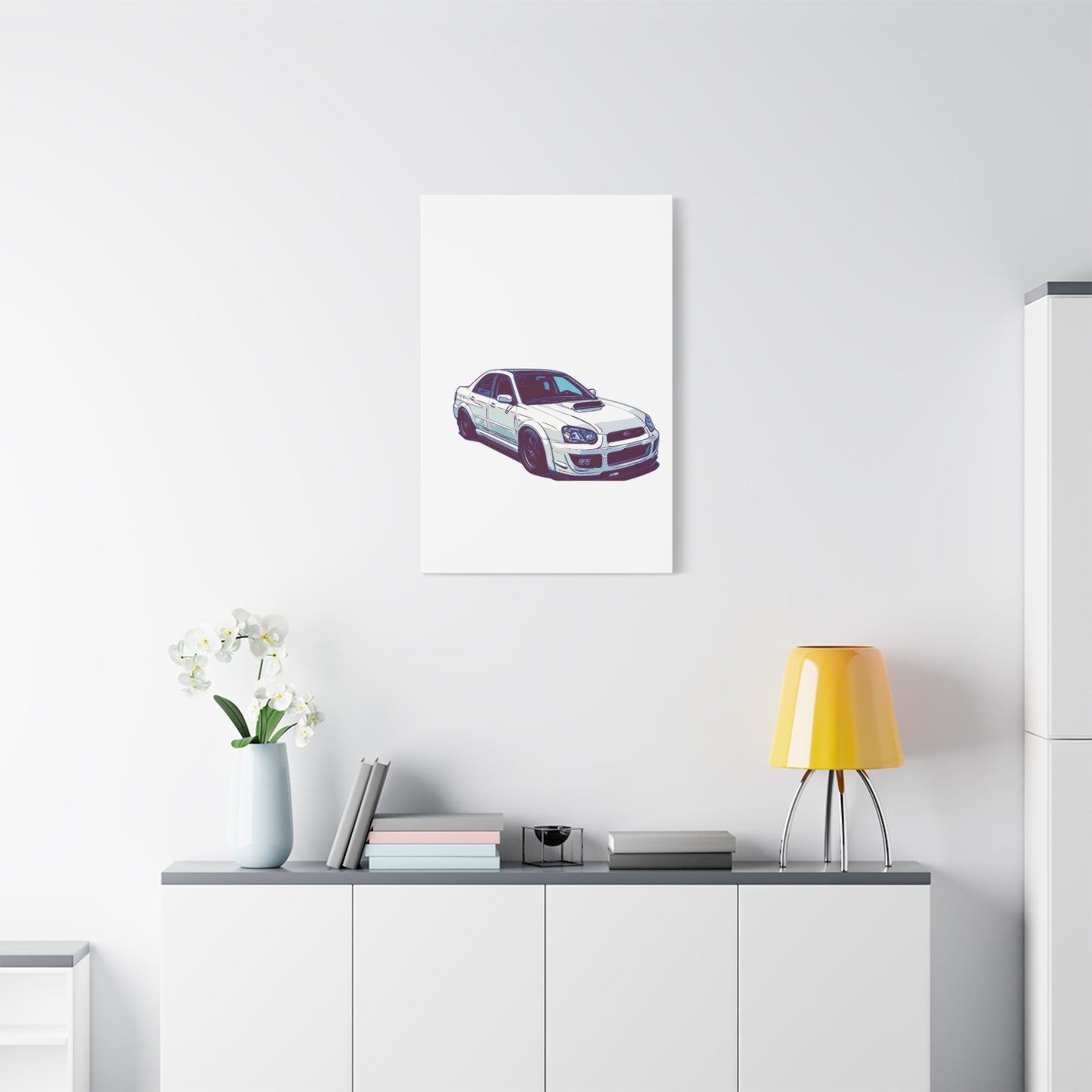 Boosted All-Wheel Fury – Rally-Inspired Sport Sedan Comic Car Wall Art