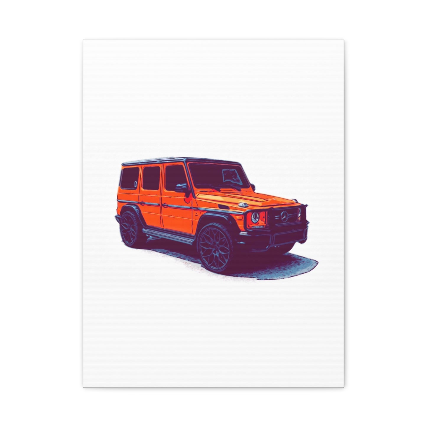 Signal Orange Sentinel – Luxury Off-Road SUV Comic Wall Art