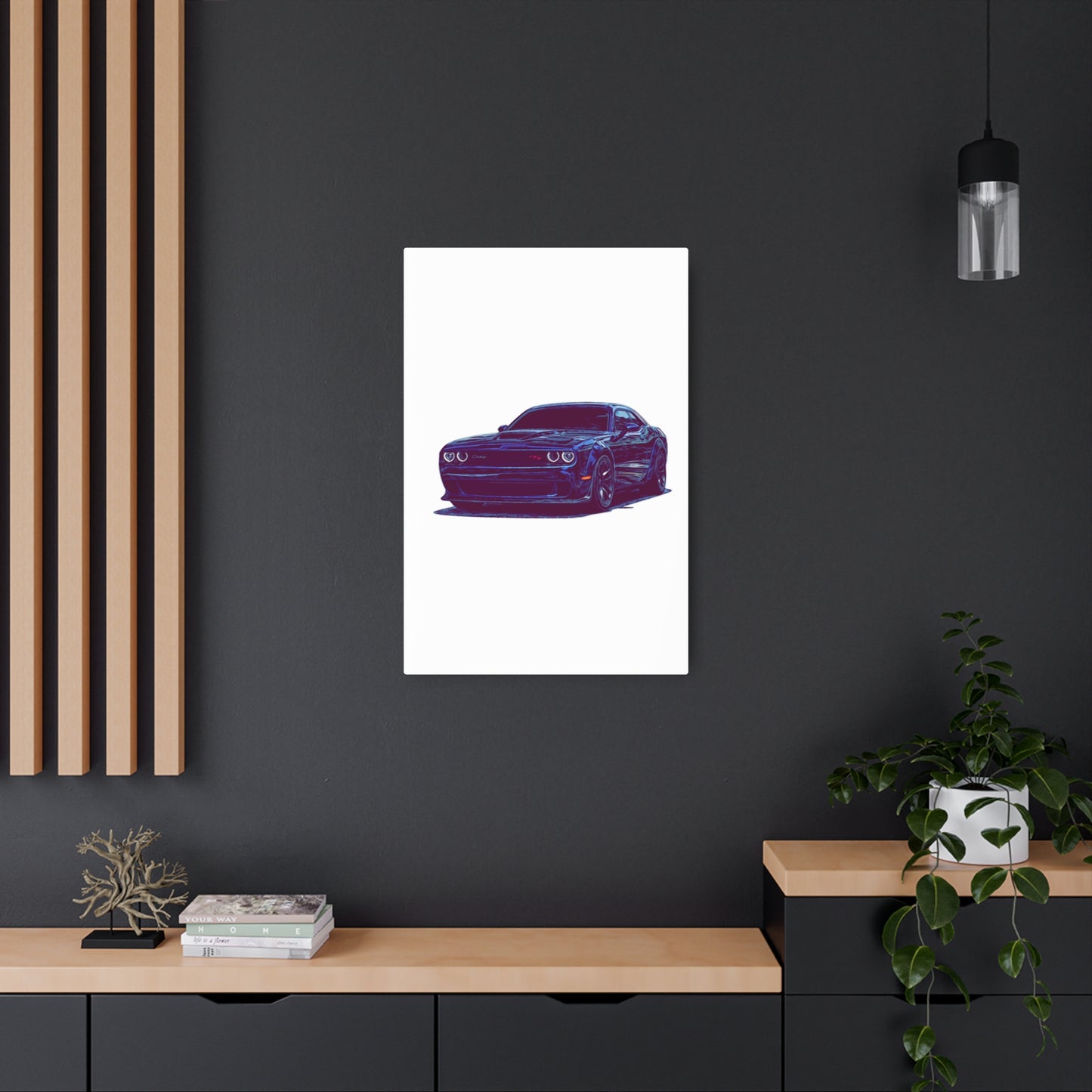 Midnight Muscle Coupe – Modern Street Performance Comic Car Wall Art