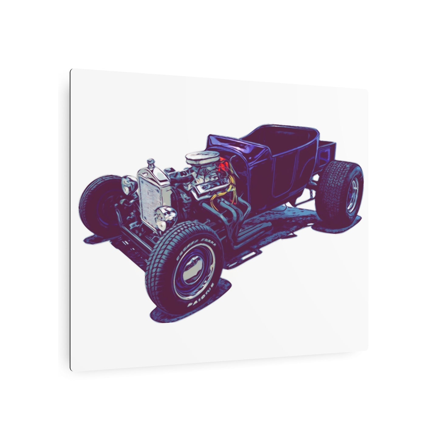 Bare Knuckle Roadster – Exposed Engine Comic Car Wall Art