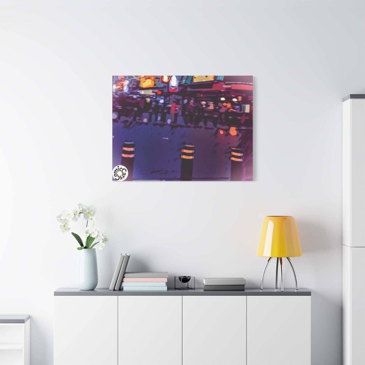 Freemont Street Night Cruises Las Vegas City Matte Canvas Wall Art