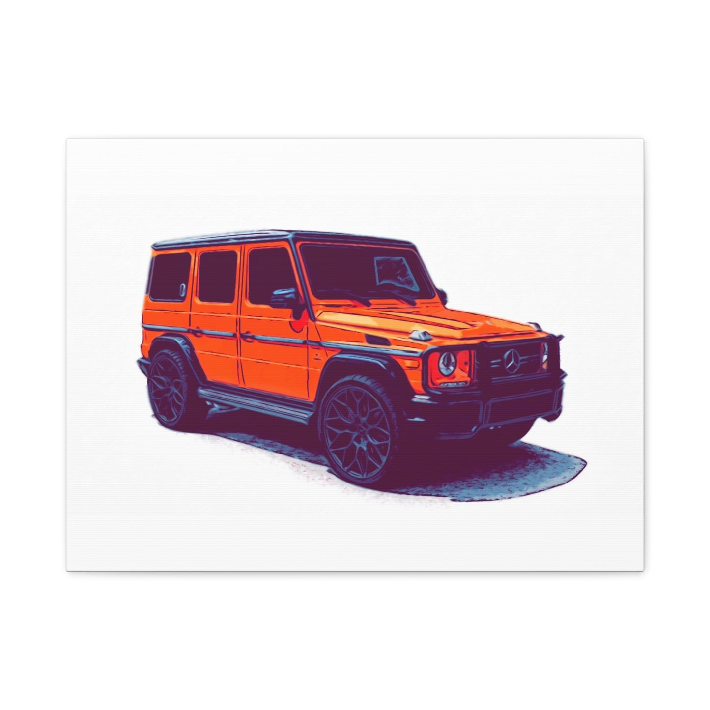 Signal Orange Sentinel – Luxury Off-Road SUV Comic Wall Art