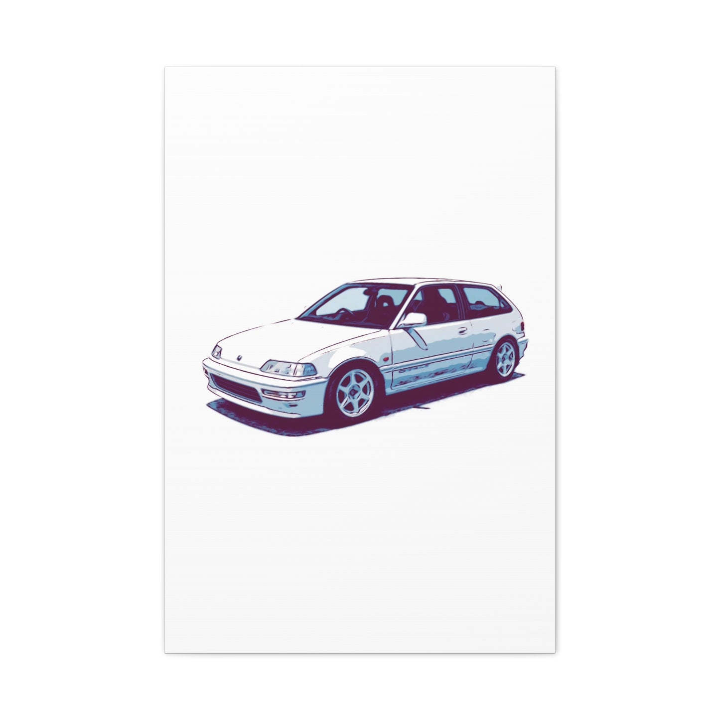 Whitewire Hatch – Compact Street Runner Comic Car Wall Art